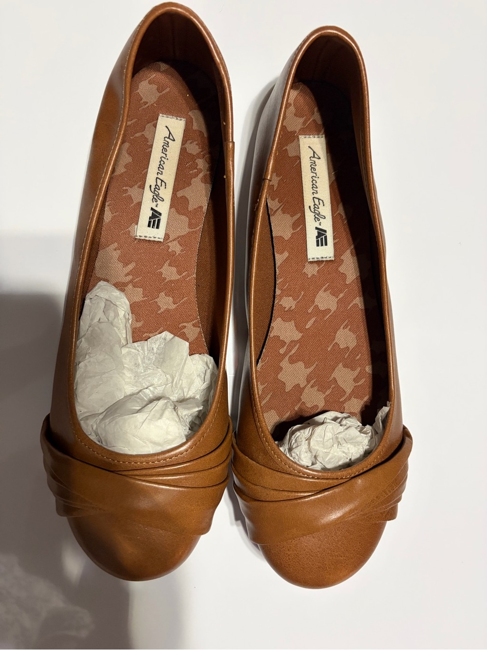 American Eagle Outfitters Brown Leather Slip-On Ballet Flats